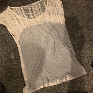 Lace grey and white shirt!